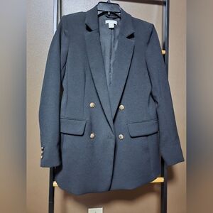 H&M Elegant Black Double-Breasted Women's Blazer